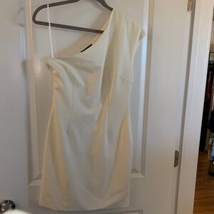 C. Luce Elegant White/Ivory One-Shoulder Dress